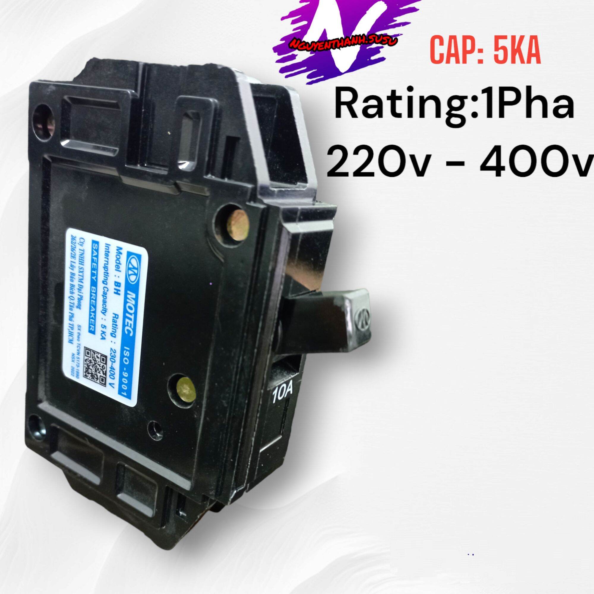 Cb motec bh 1 pha đen (aptomat motec 1pha bh đen , cb tép đen , át đơn đen )