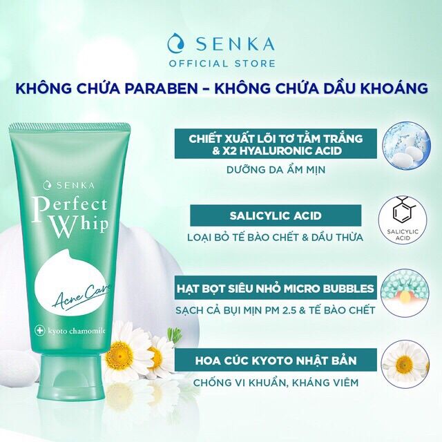 [HCM]Sữa Rửa Mặt Senka Cho Da Mụn 100g mẫu mới