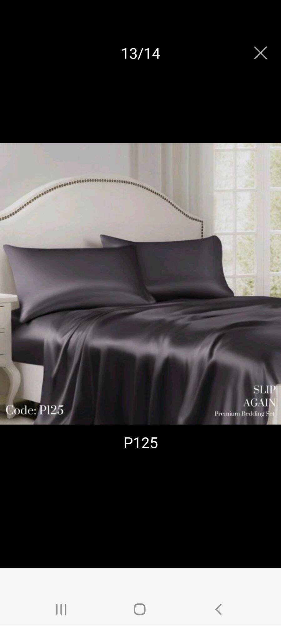 bộ ga phi lụa xám 1 ga 3 vỏ gối 1m6x2m