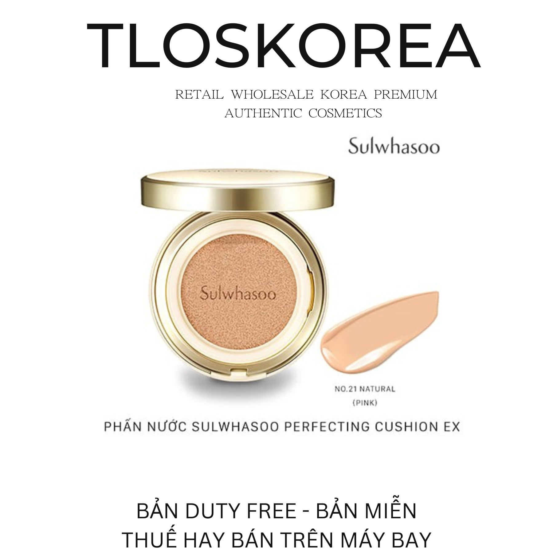 Bản thường Cushion phấn nước Sulwhasoo Perfecting Cushion Ex Spf 50+/Pa+++ Hộp 1 chính và 1 lõi thay tloskorea cũ