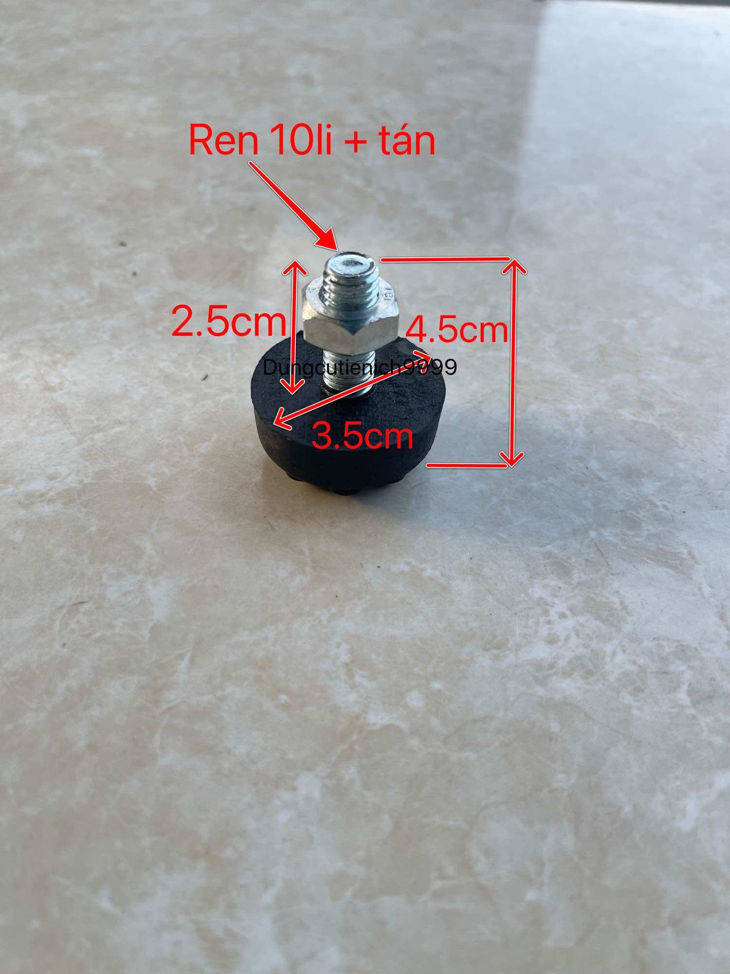 Đế cao su chân võng, ốc cao su chân ghế 10 li, 8 li