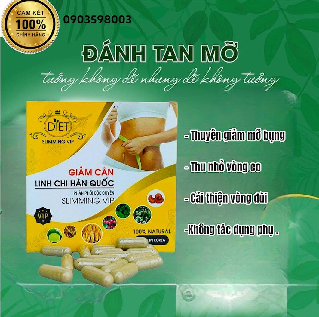 Giảm cân LInh Chi Hàn Quốc phiên bản mạnh dành cho cơ địa lỳ -Hộp 30viên