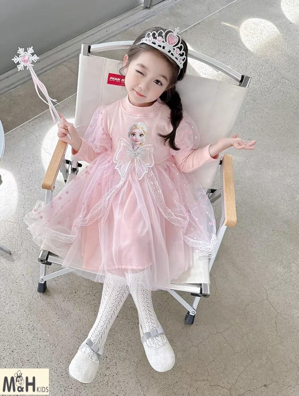 Váy công chúa elsa xinh xắn cho bé gái