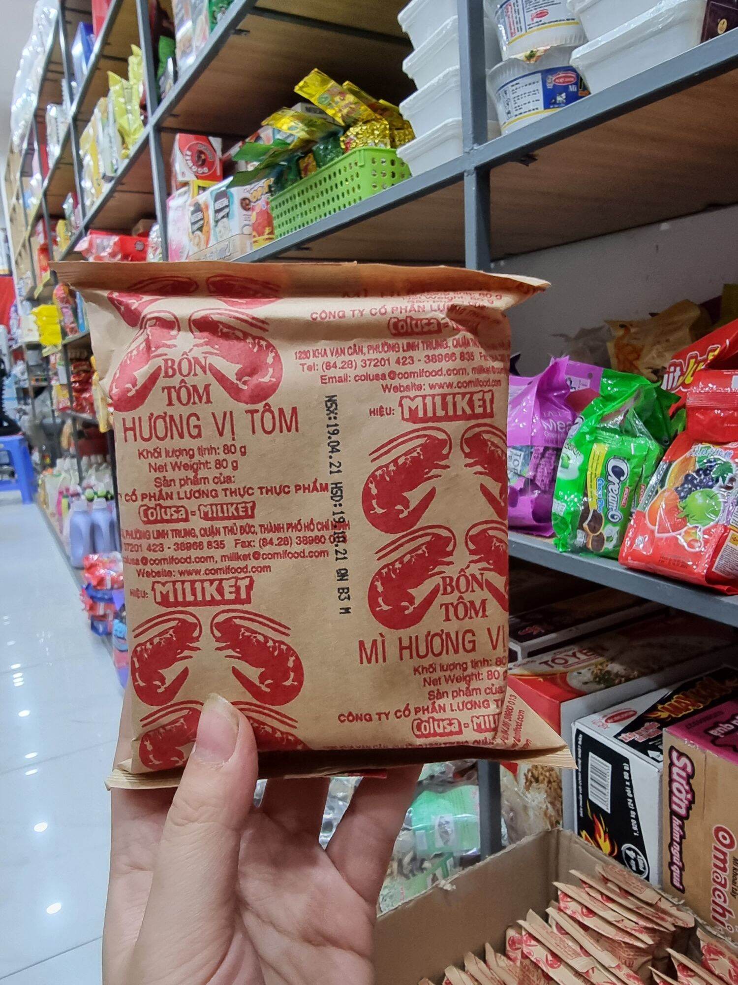 Combo 10 gói mì Miliket 4 tôm 80g vỏ giấy