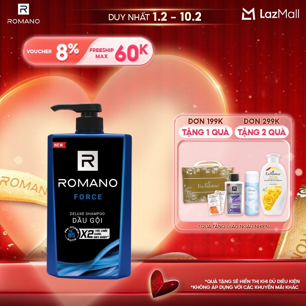 Dầu gội hương nước hoa Romano Force 650g