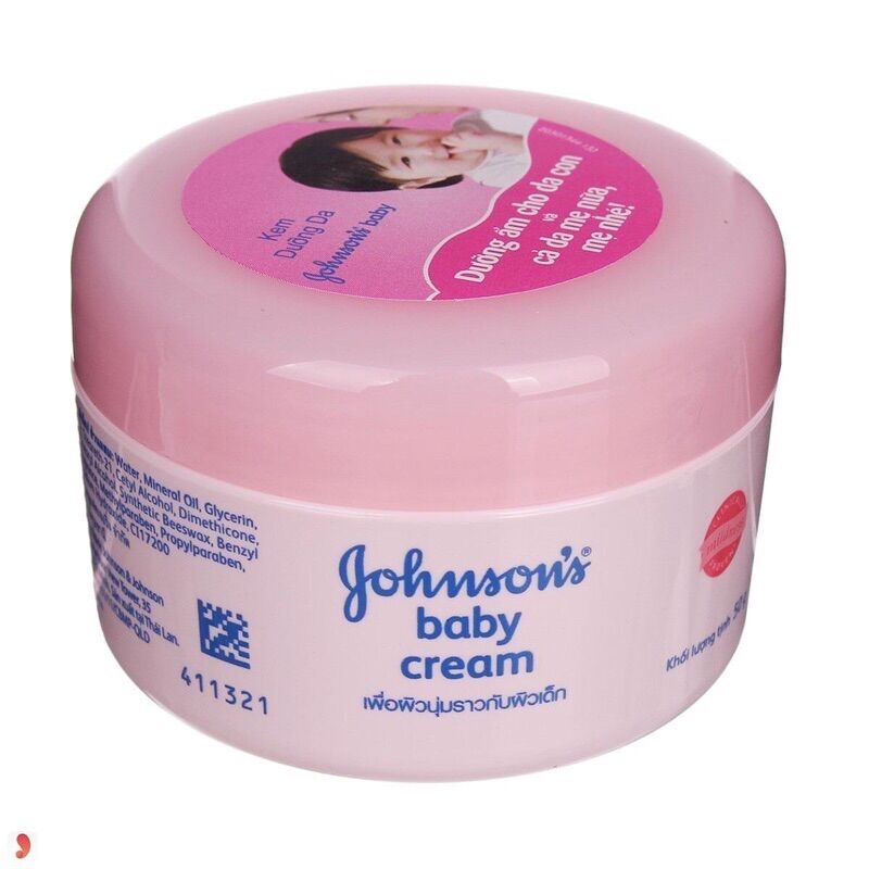 Kem dưỡng ẩm, chống nẻ da johnson's baby milk + rice cream 50g - chiết xuất sữa gạo