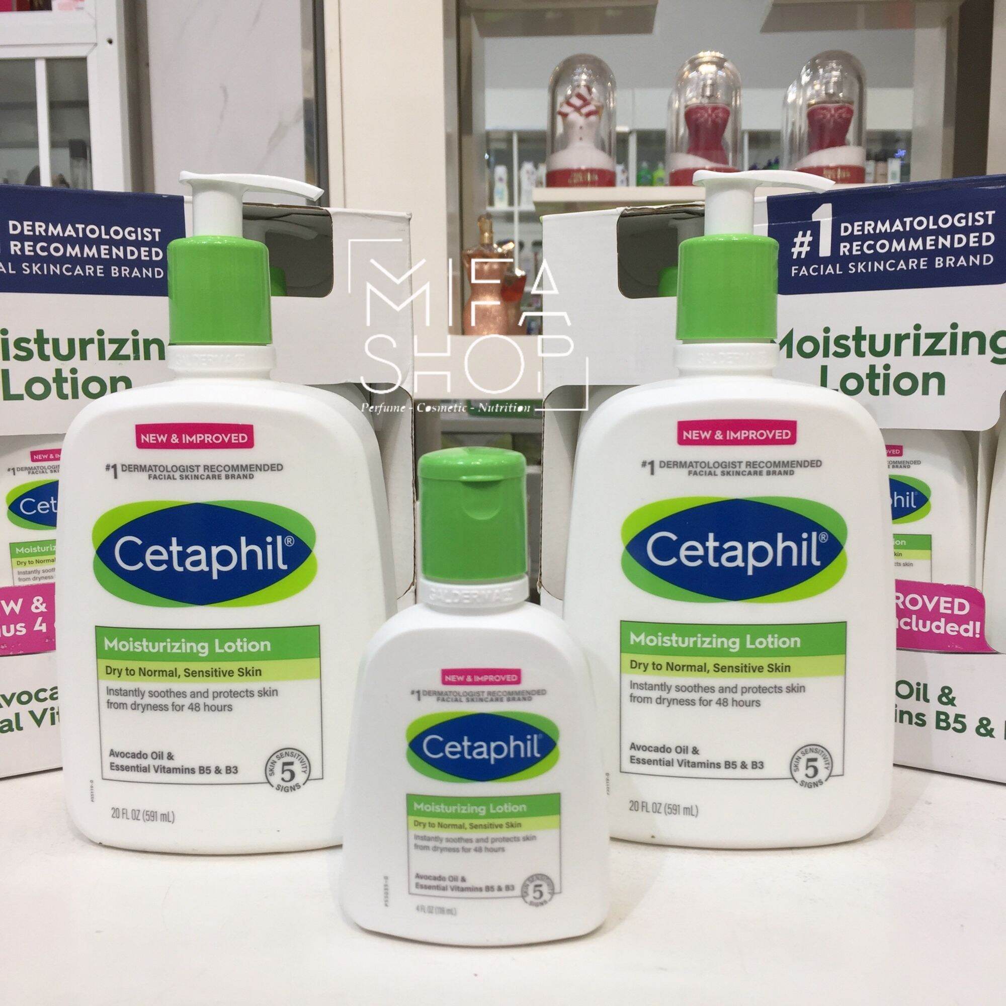Bộ dưỡng thể cetaphil 2x 591ml mini 118ml