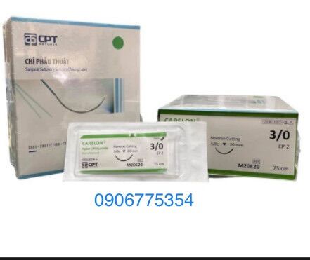 Chỉ phẩu thuật CPT CARELON Nylon số 3/0 M20E20 (hộp 24 sợi)