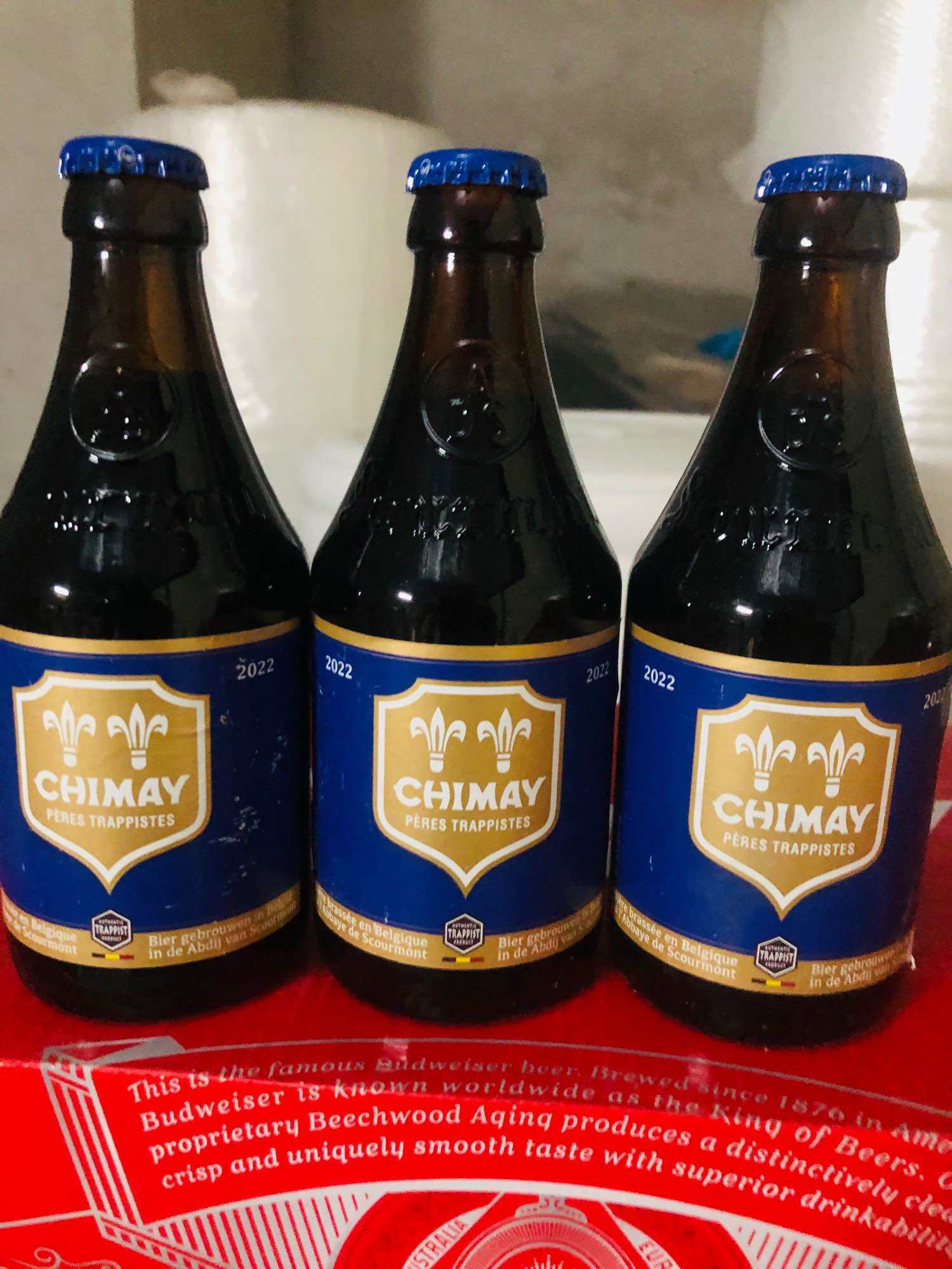 1 chai  bia Chimay Xanh .bia nhập của Bỉ (9%vol/330ml)