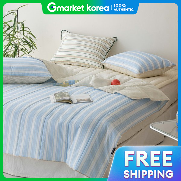 Daol Stripe Cool-Touch Pure Cotton Seersucker Summer Quilted Blanket - Single Item - Super Single Giá 1,326,200 Đồng*Miễn phí vận chuyển