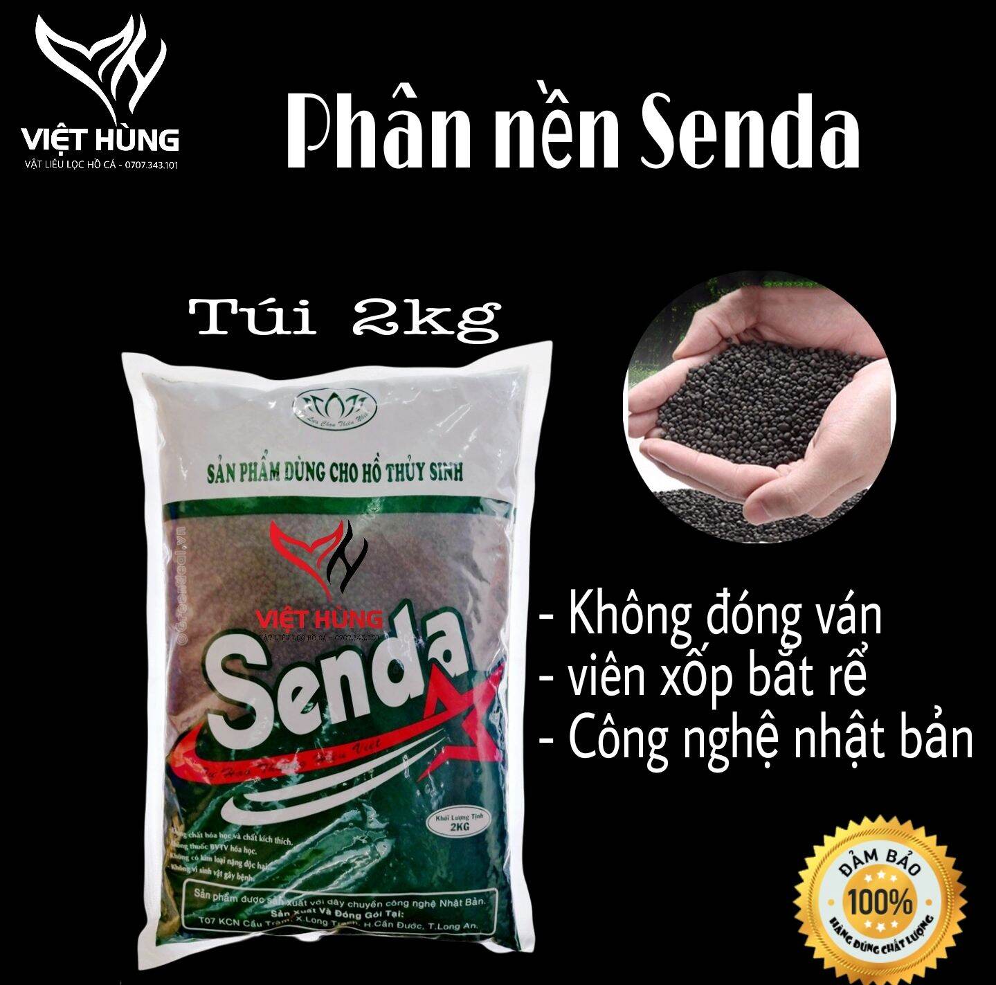 [HCM]Phân nền thủy sinh Senda gói 2Kg công nghệ Nhật