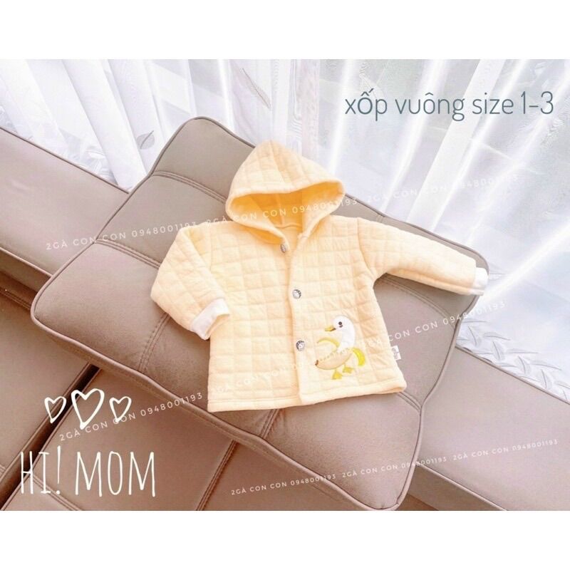 Áo khoác xốp trần bông cho bé sơ sinh