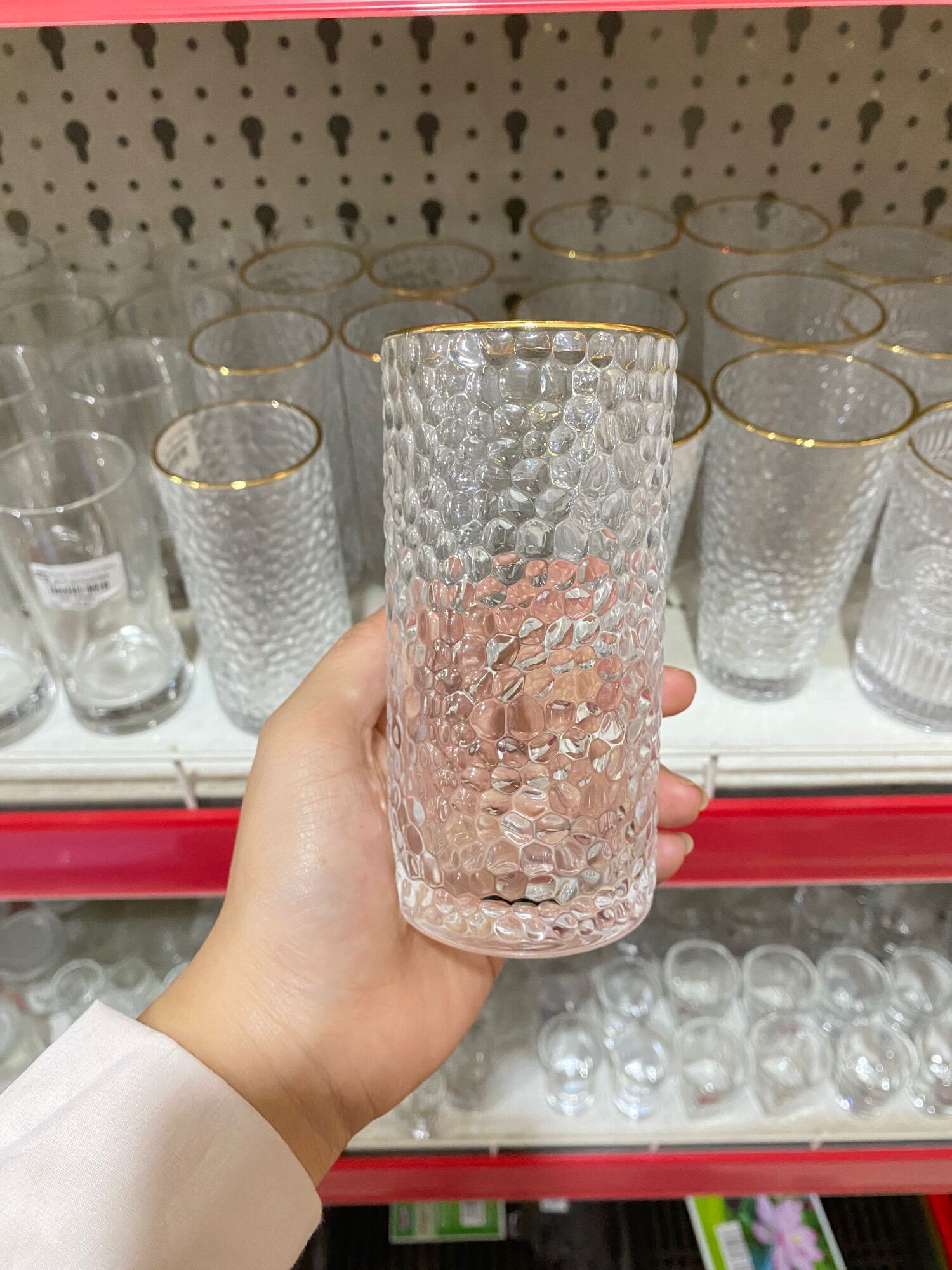 Bộ cốc thuỷ tinh cao viền vàng