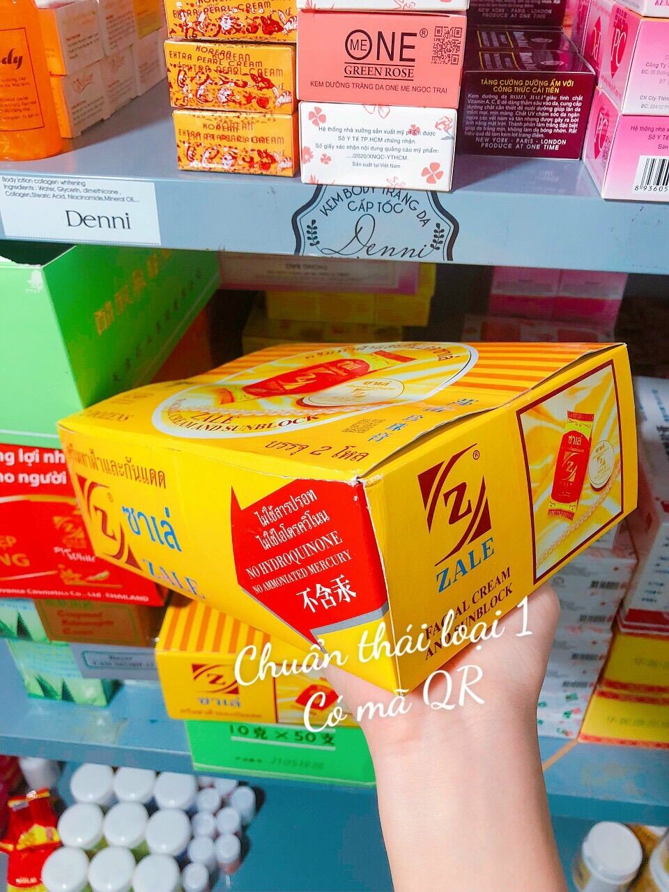Hộp Kem Zale Vàng Thái Lan - Kem Zale Thái Dưỡng Trắng Da - mỹ phẩm Denni