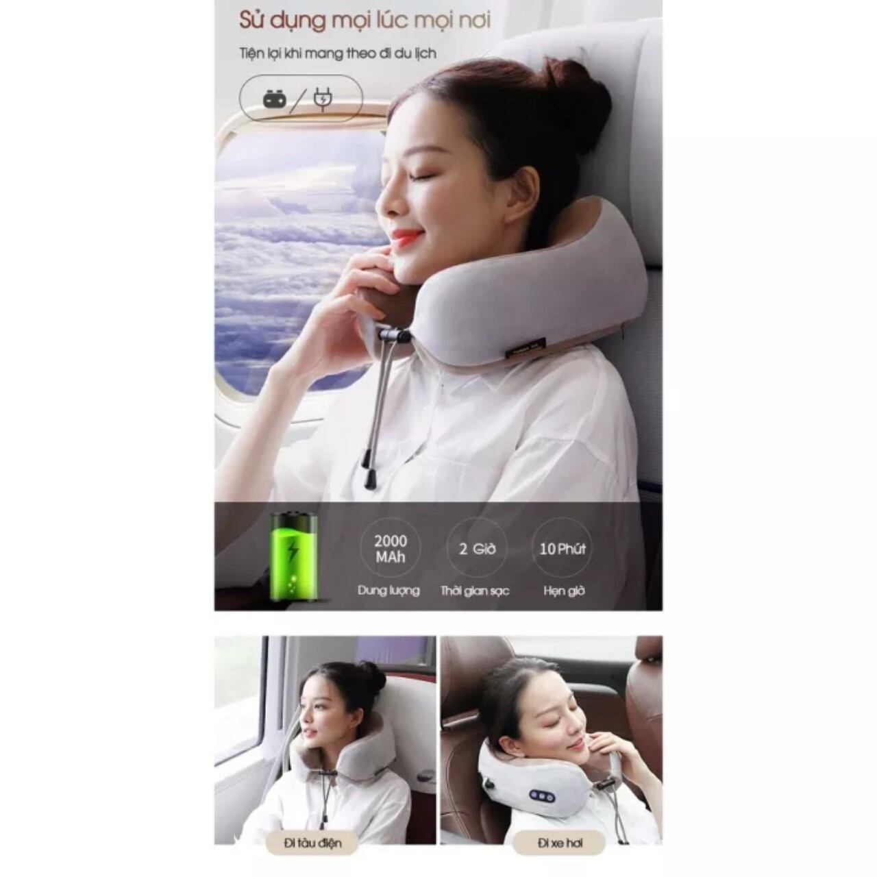 Gối Massage Chữ U Mềm Mại Êm Ái