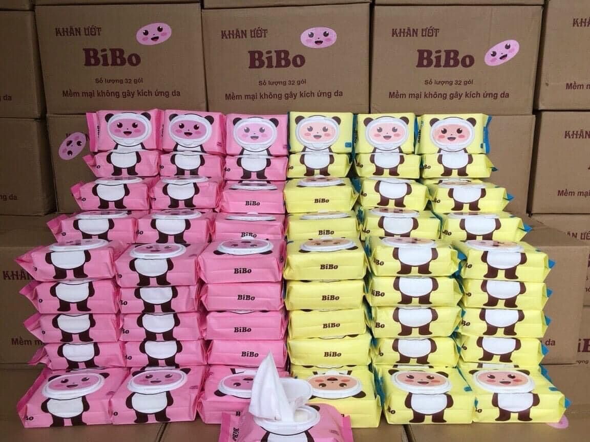 ( DÙNG ĐƯỢC CHO EM BÉ ) Khăn giấy ướt BIBO không mùi 100 tờ (giao màu ngẫu nhiên)