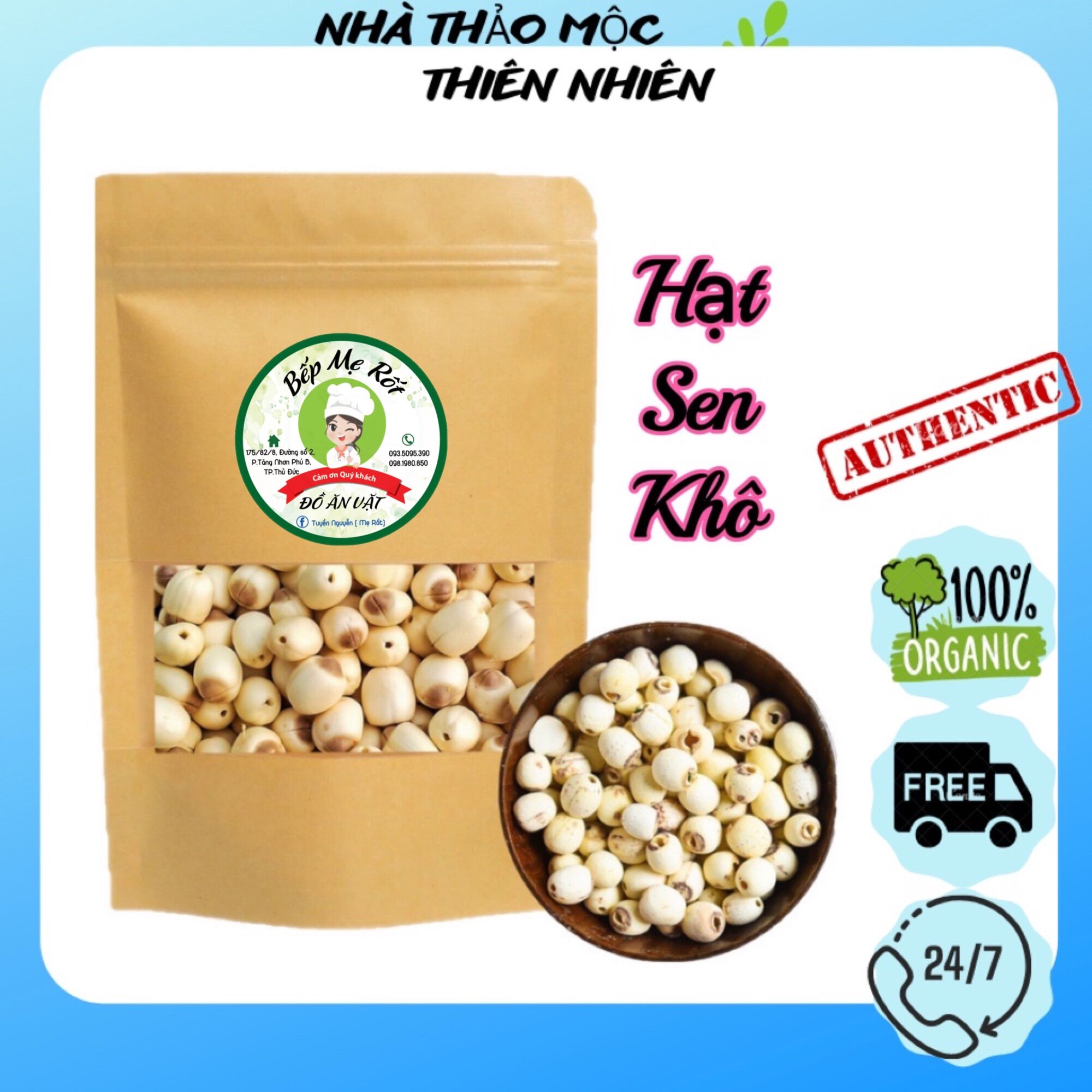 Hạt sen khô Đồng Tháp 100gr loại ngon
