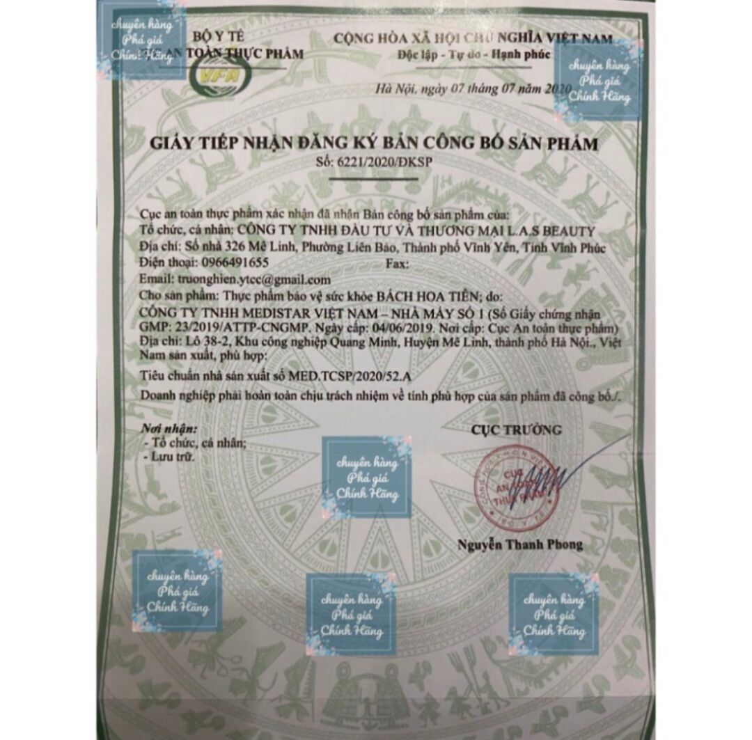 Bách hoa tiên chính hãng( 1 hộp 20 gói)