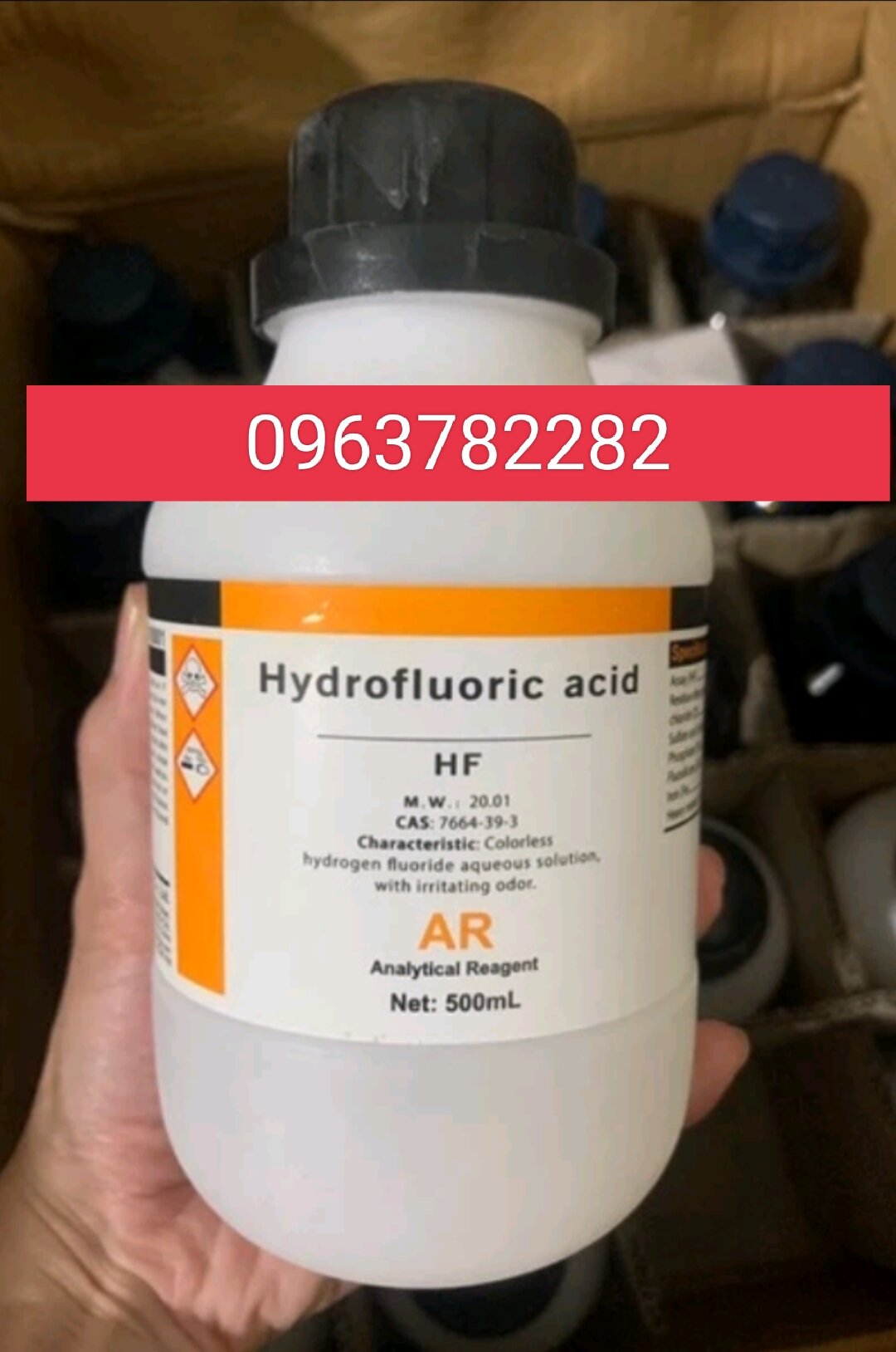 1 chai hóa chất hydro flouric a.cid hf lọ 500ml xilong hoặc jhd
