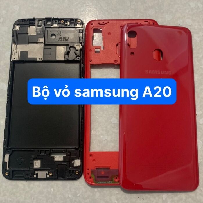vỏ samsung a20 có khay sim khung sườn chính hãng