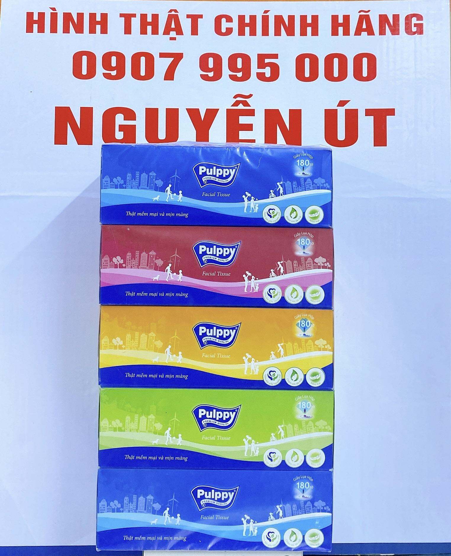 Khăn giấy pulppy 5 hộp x 180 tờ