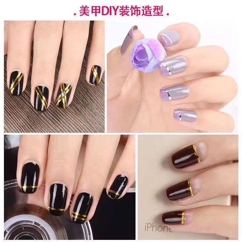 Cuộn dây kim tuyến trang trí móng tay 10 cuộn
