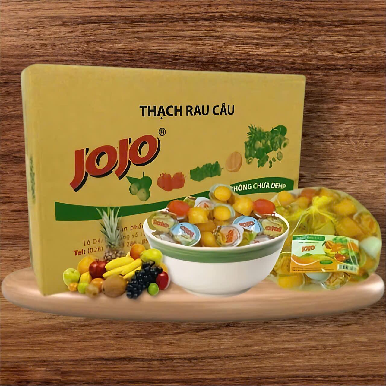 1THUNG (6kg) thạch râu câu Jojo nhiều vị hương trái cây ăn vặt thạch rau câu cho bé