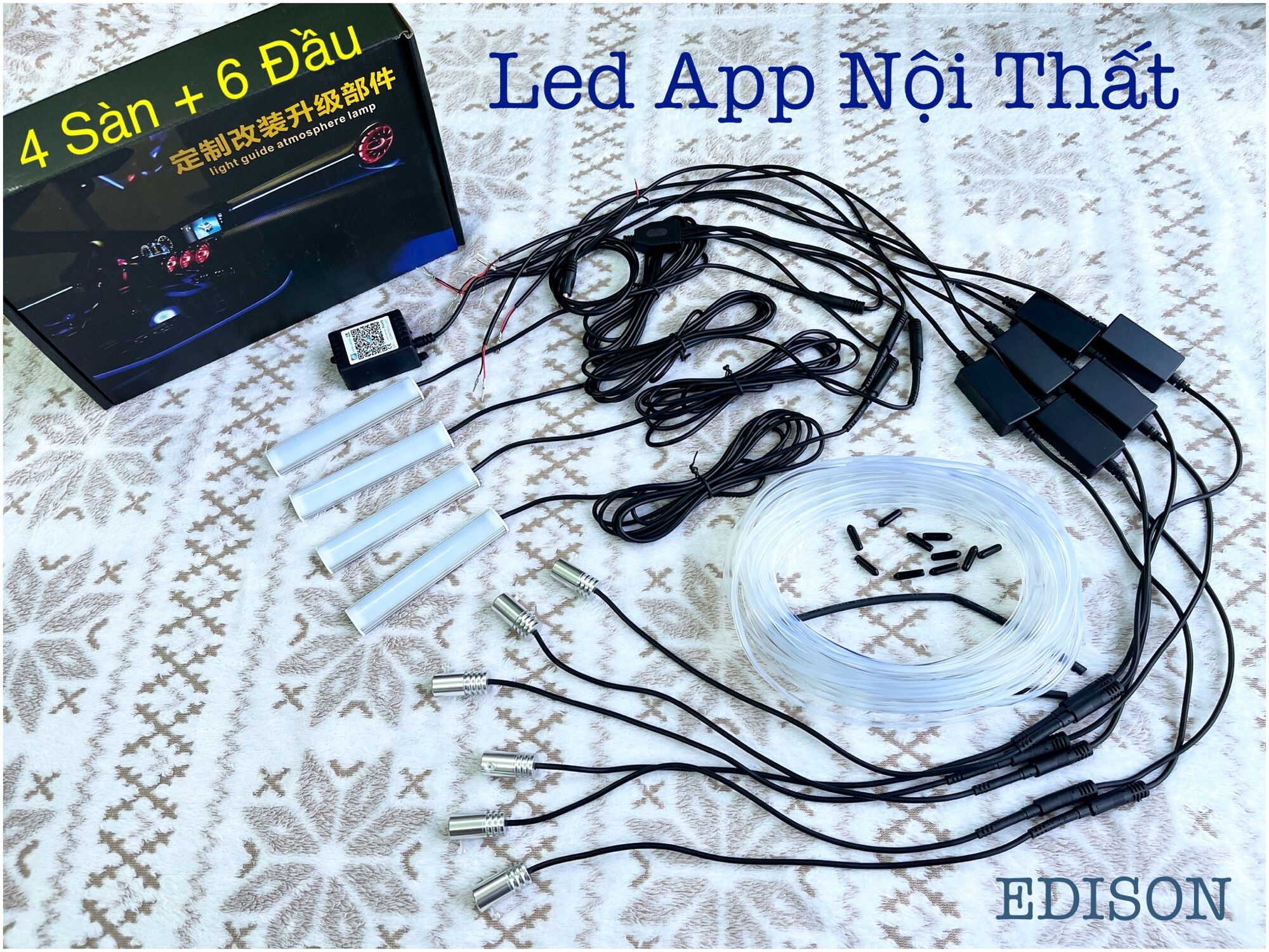 ĐÈN LED NỘI THẤT Ô TÔ 64 Màu