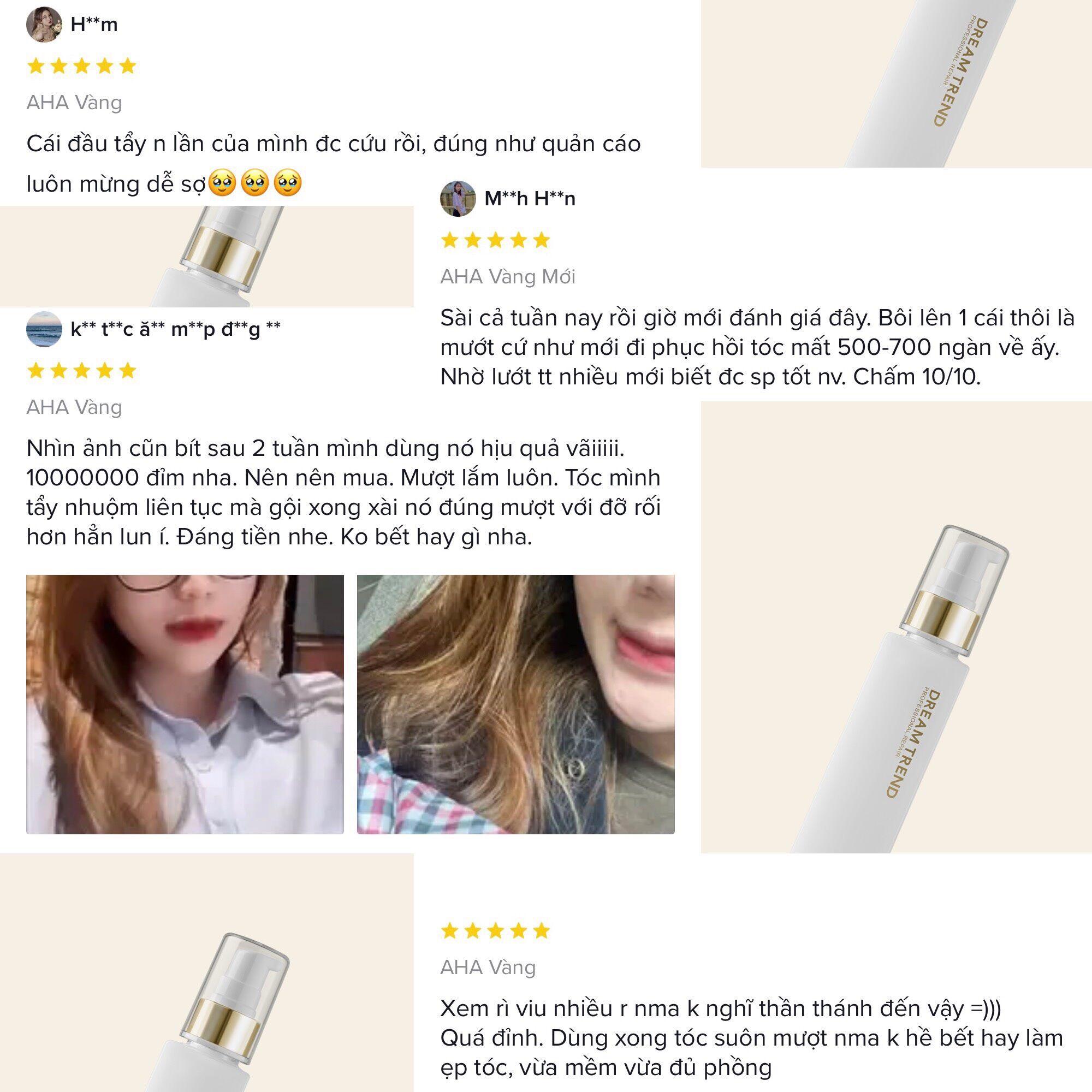 Dưỡng Tóc AHA Dream Trend Vàng