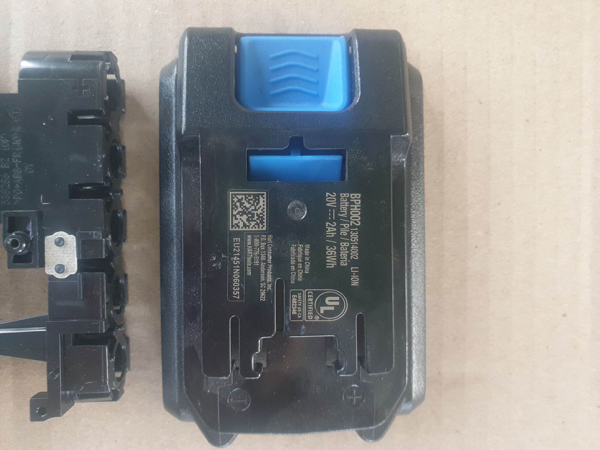 vỏ pin kèm mạch Hart 18v 2ah