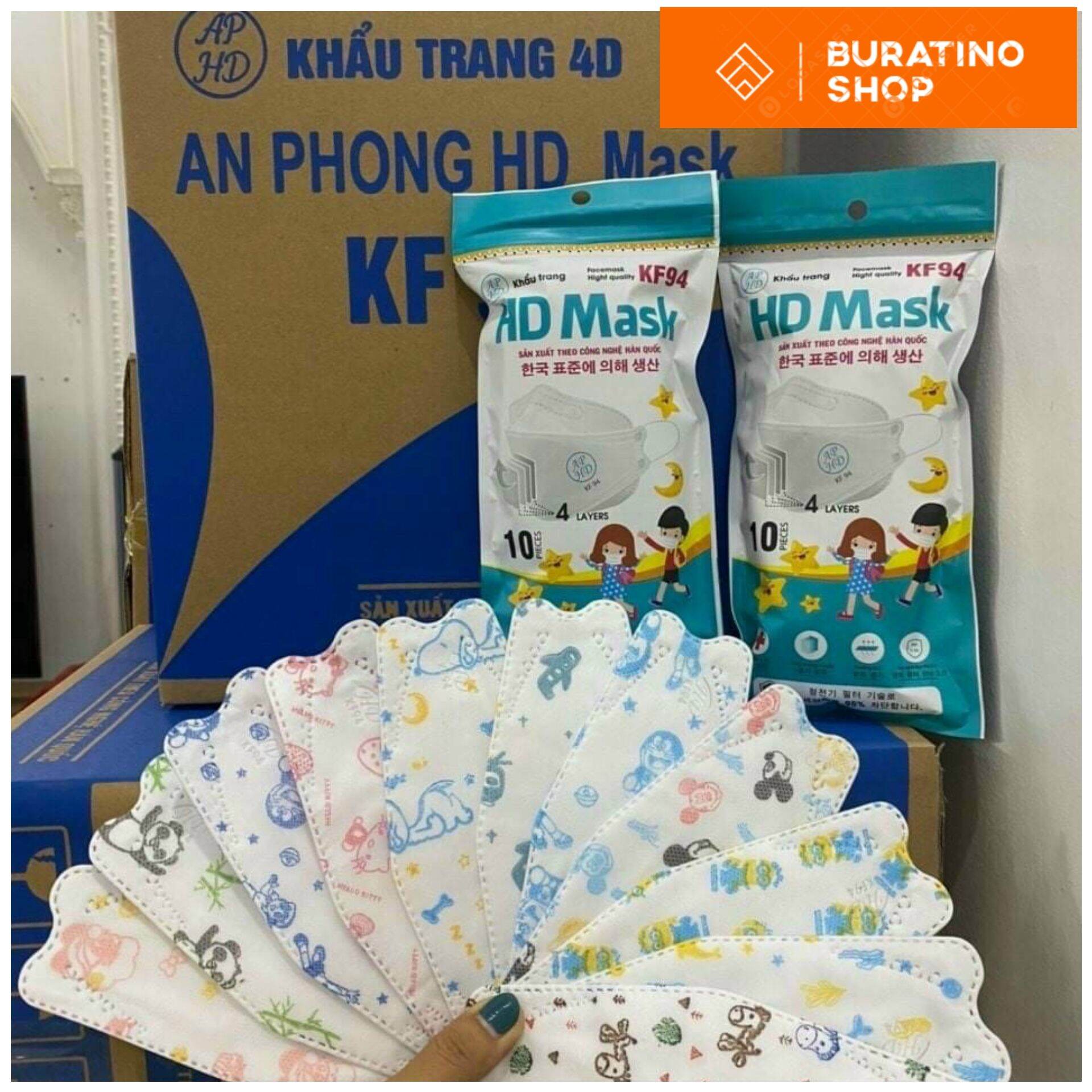 Khẩu trang kf94 cho bé từ 1 - 8 tuổi