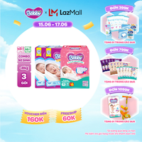 [Từ 22-23 tặng QUÀ TO-SLCH][TẶNG MIẾNG NGẪU NHIÊN] Combo sơ sinh gồm 02 gói Tã dán Bobby NB70 miếng và  01 gói Tã quần mở một bên NB-S 74 miếng