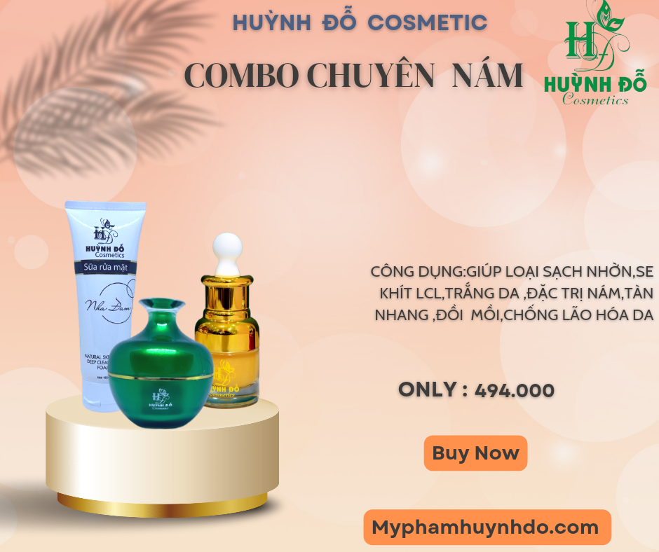 Combo kem chuyên nám Huỳnh Đỗ, dưỡng trắng da, ngừa thâm nám