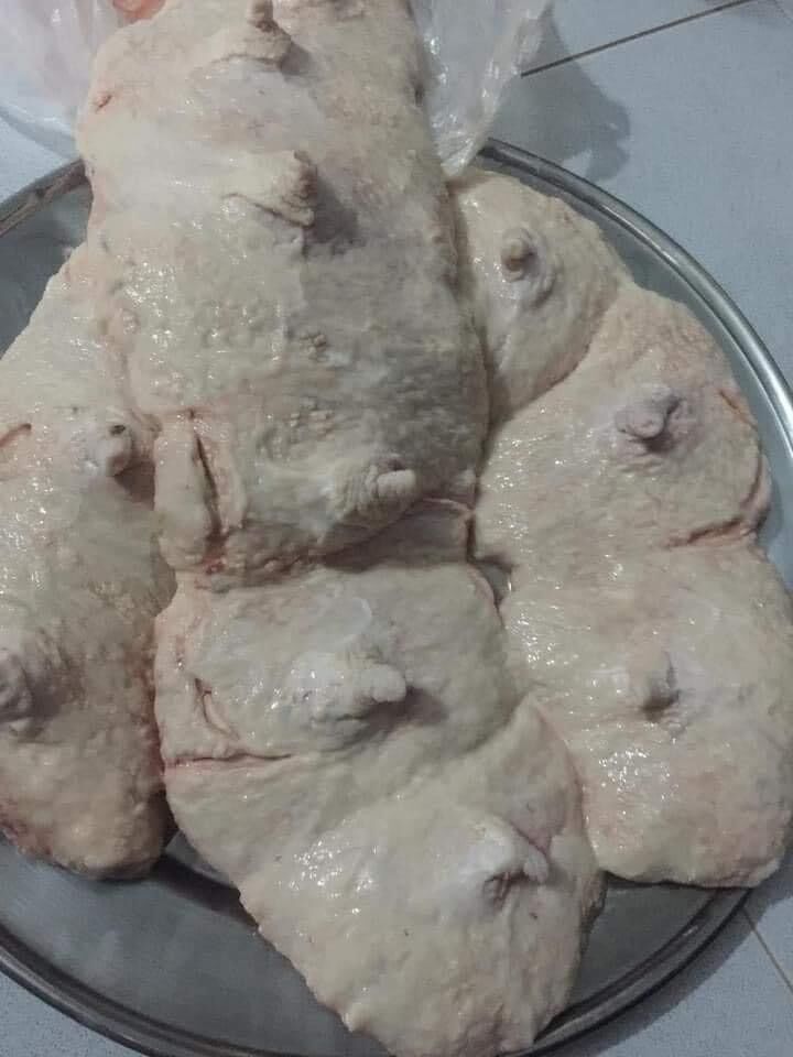 Vú heo tươi nóng nguyên tảng