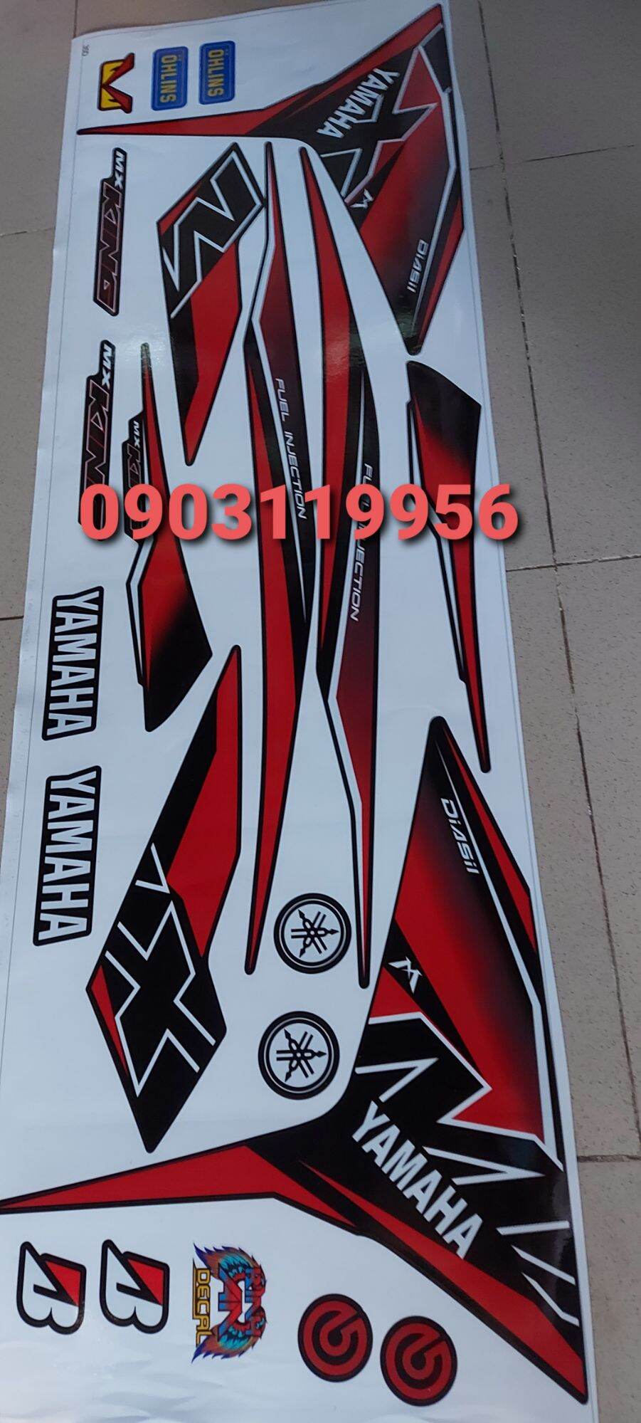 tem rời exciter 150 đen phối đỏ