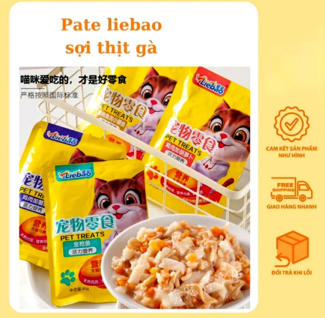 Combo 12 gói Pate Liebao 80g cho mèo thơm ngon, đủ vị-Pate cho mèo mọi lứa tuổi