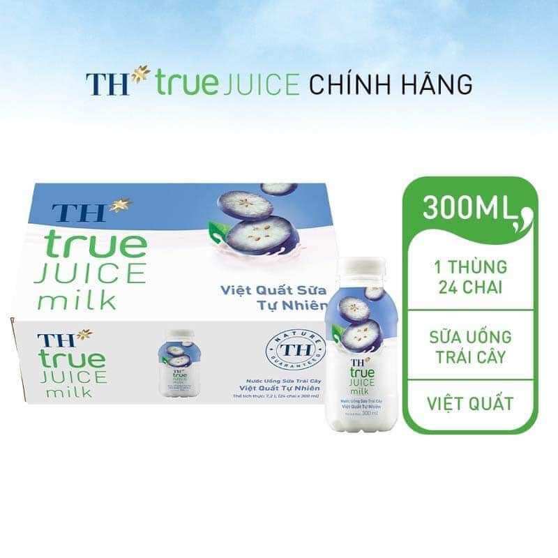 Sữa Trái cây TH true 2 vị Việt Quất/Chuối (12 chai 300ml)