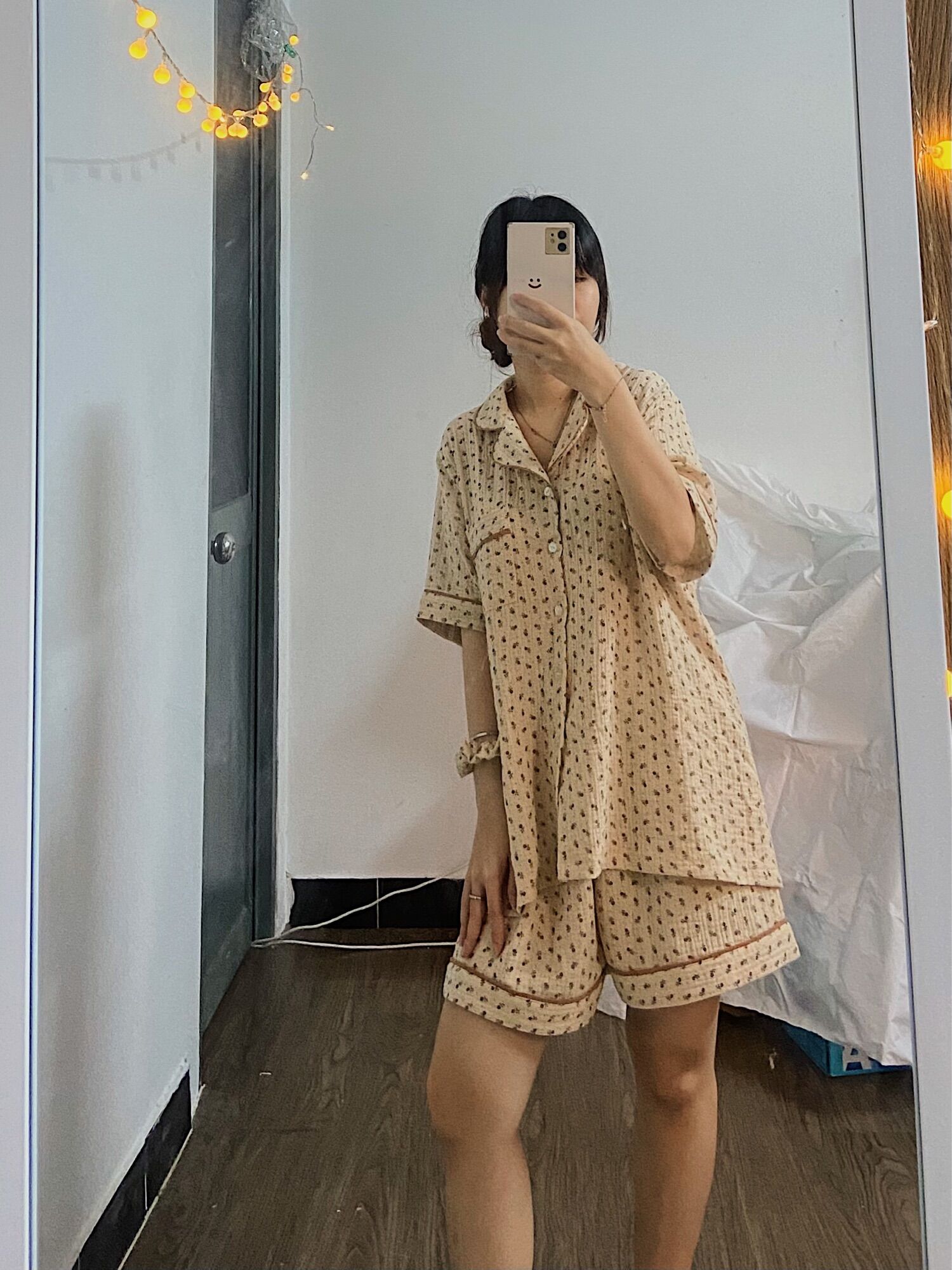 [HÌNH THẬT] Set pyjama hoa nhí vintage siêu xinh