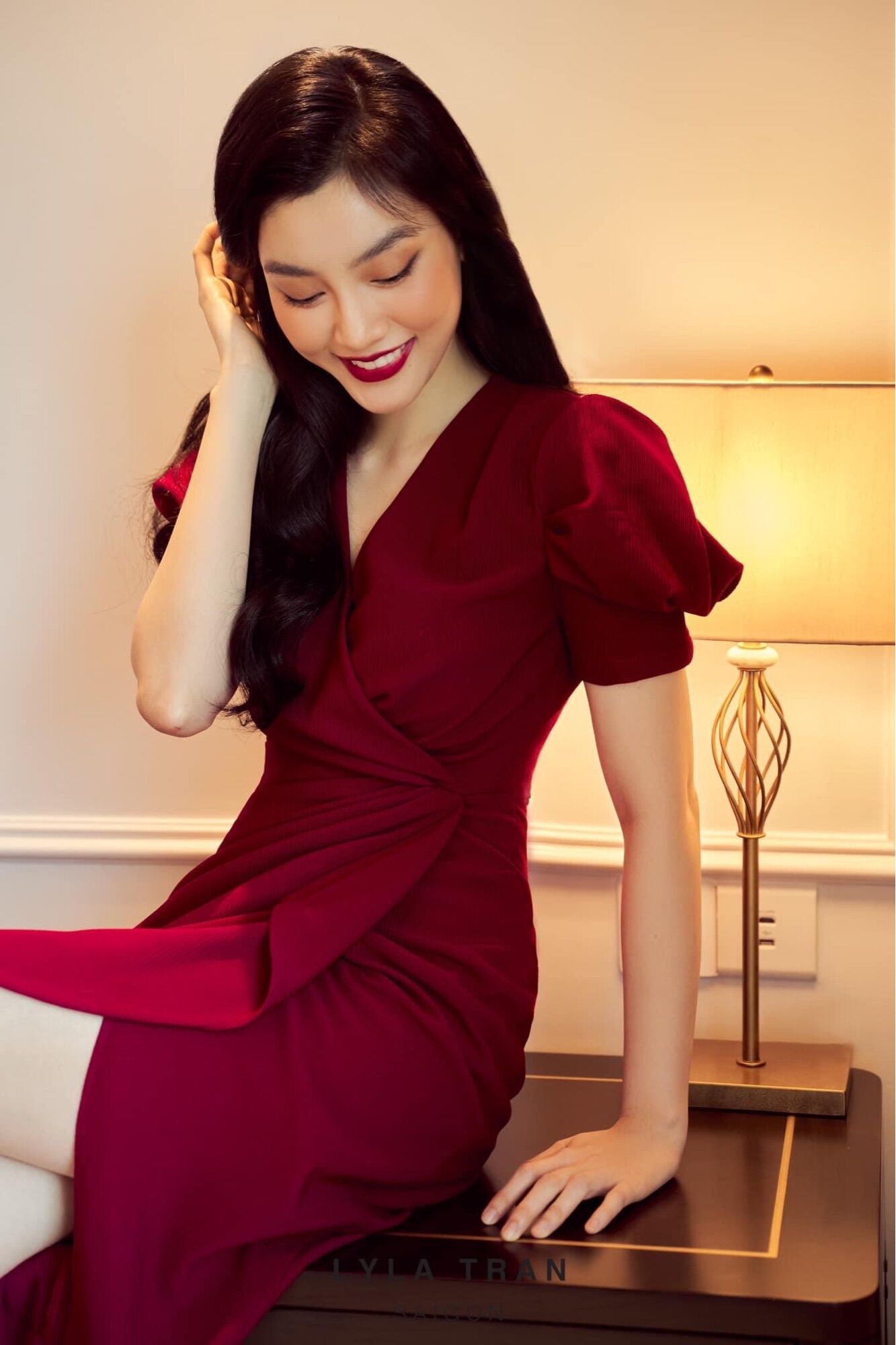 Đầm tay phồng xếp ly eo đi tiệc (PHOEBE)