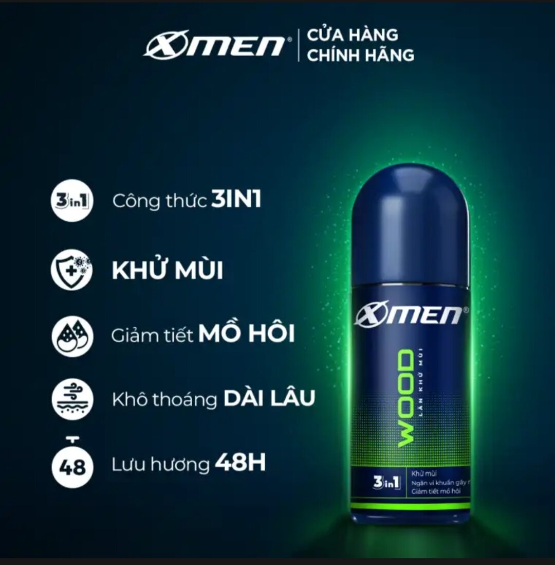 Lăn Khử Mùi X-men Wood 50ml