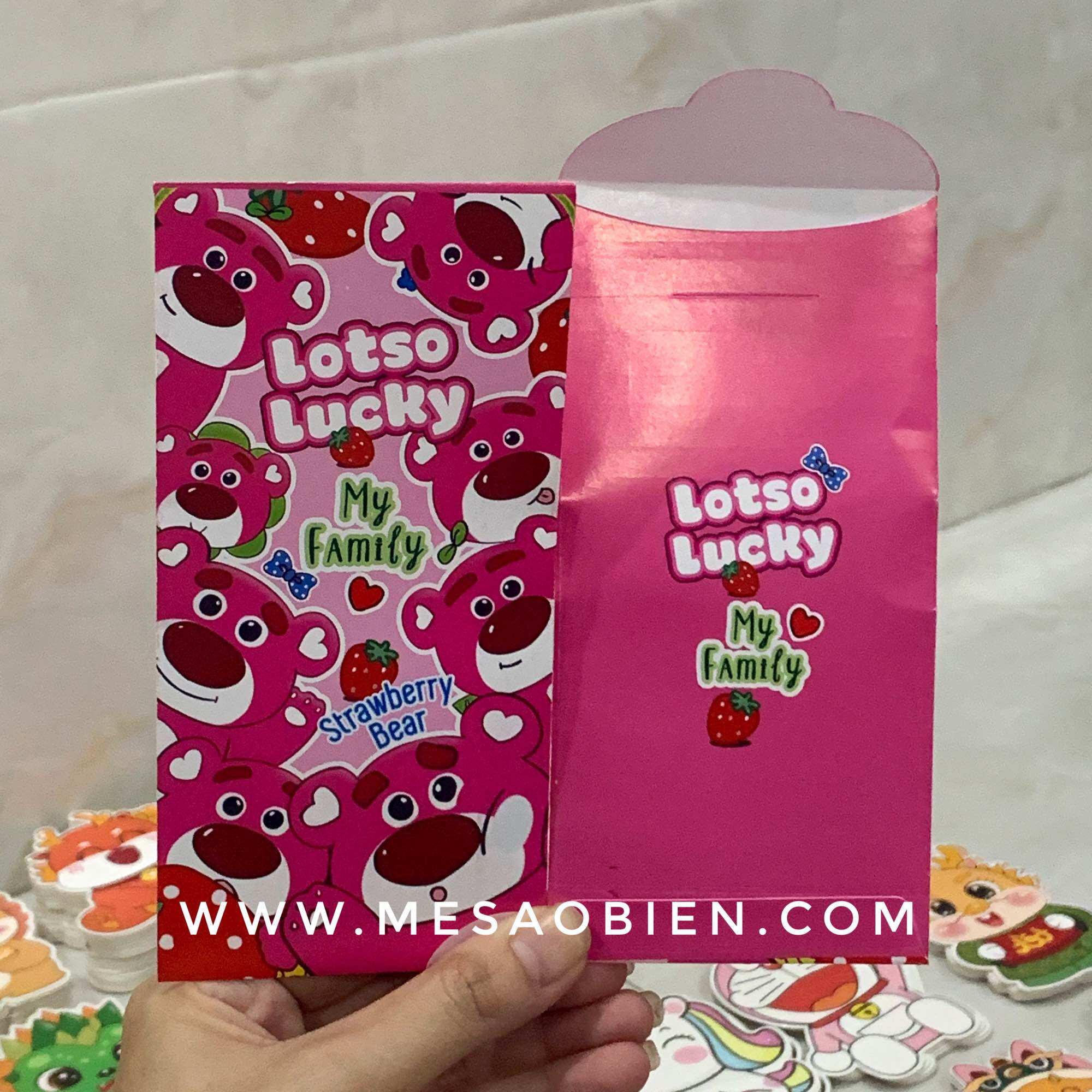 Set 10 bao lì xì Doreamon Gấu dâu Hello kitty
