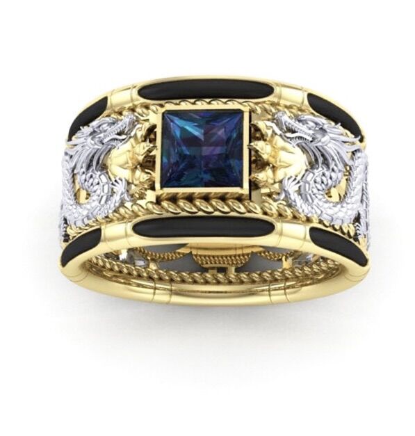 Nhẫn nam đá thạch anh mạ vàng 18k - RM01076