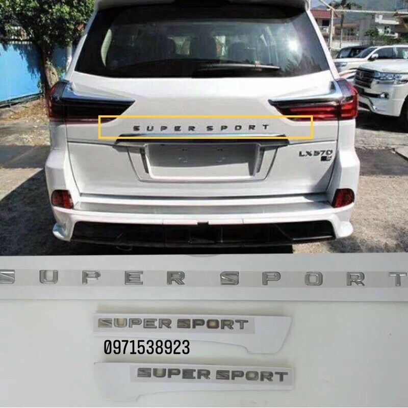 Logo chữ lexus 570 s super sport. sport plus dán thân xe