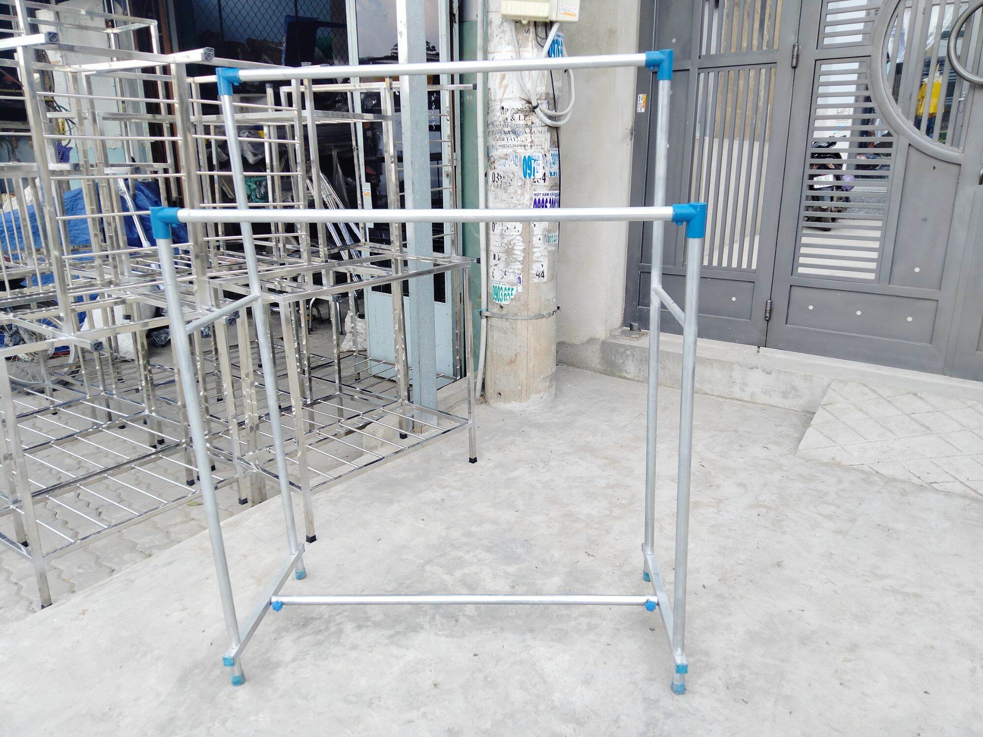 Sào Phơi đôi ko khoen ko bxe sắt thép ko gỉ phi 25 dày chắc chắn siêu bền