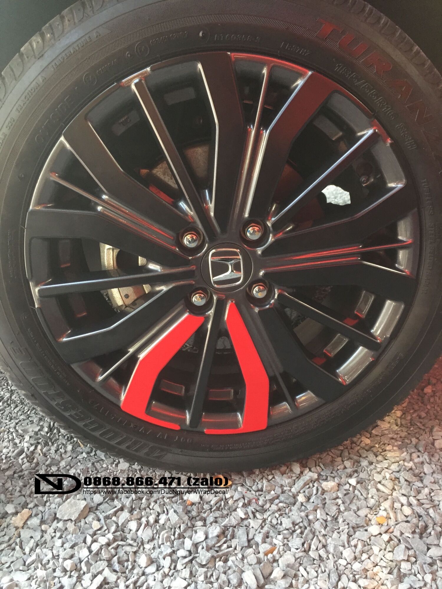 Decal Dán mâm Honda City(5 bánh)