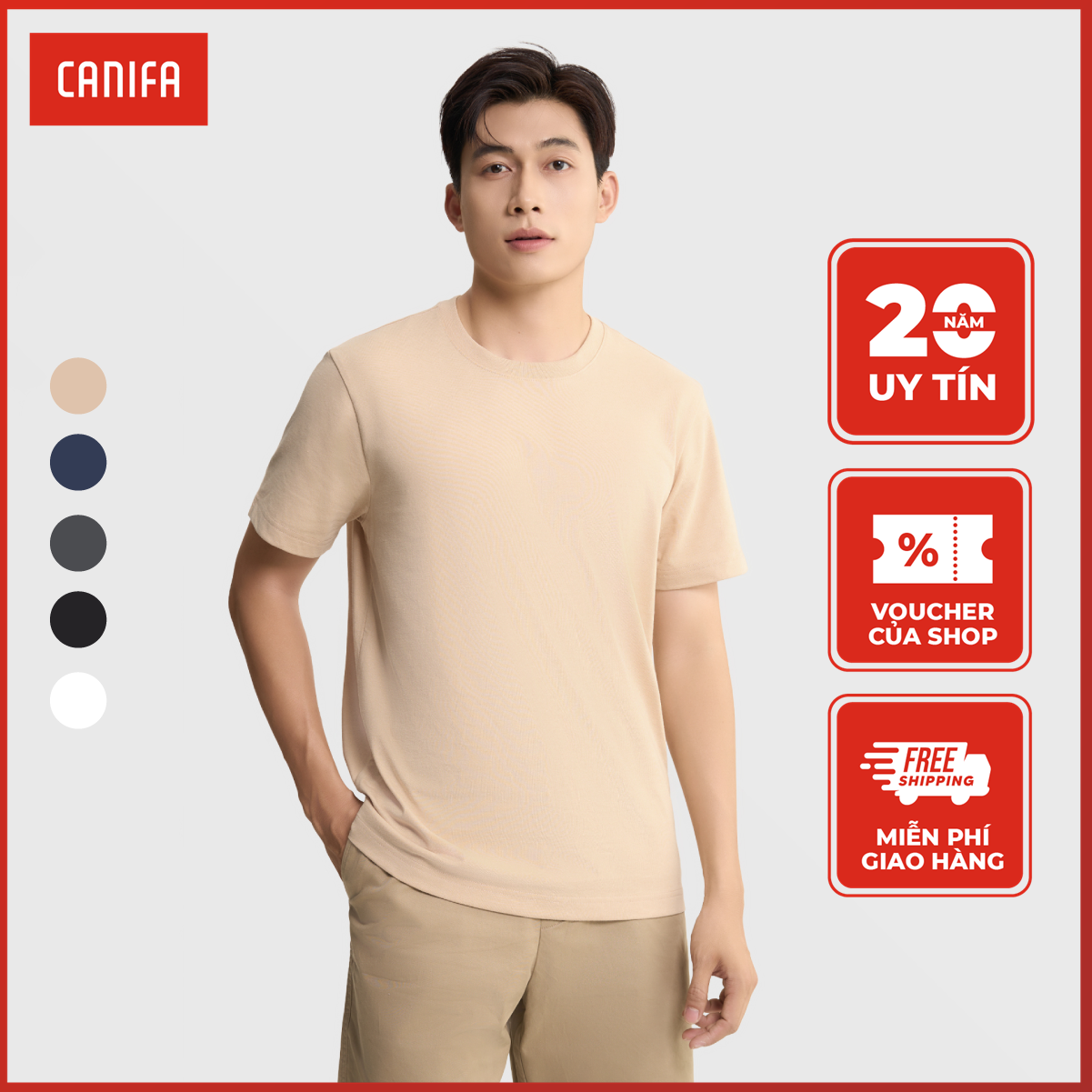   25-29.12 GIẢM TỚI 50%  Áo phông nam CANIFA phom relax 8TS25S020 