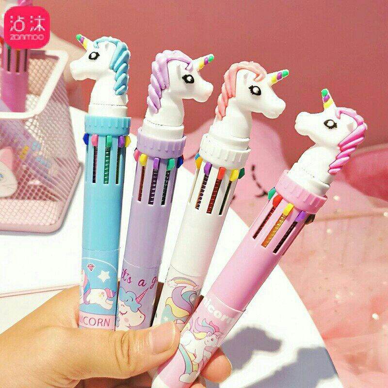 Bút bi 10 ngòi 10 màu siêu cute
