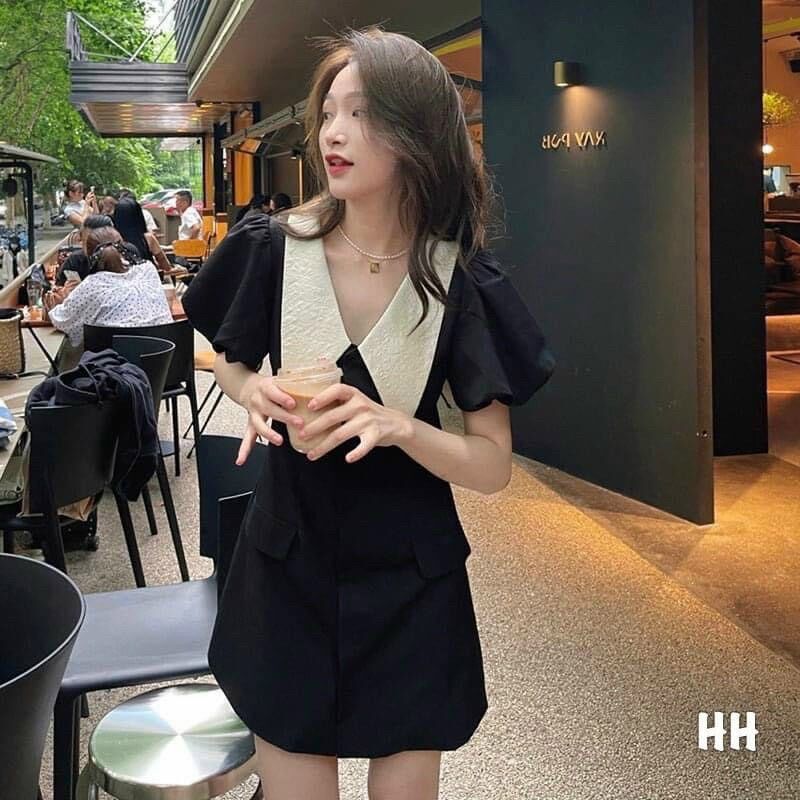 Đầm umi cổ lá sen nhọn BG