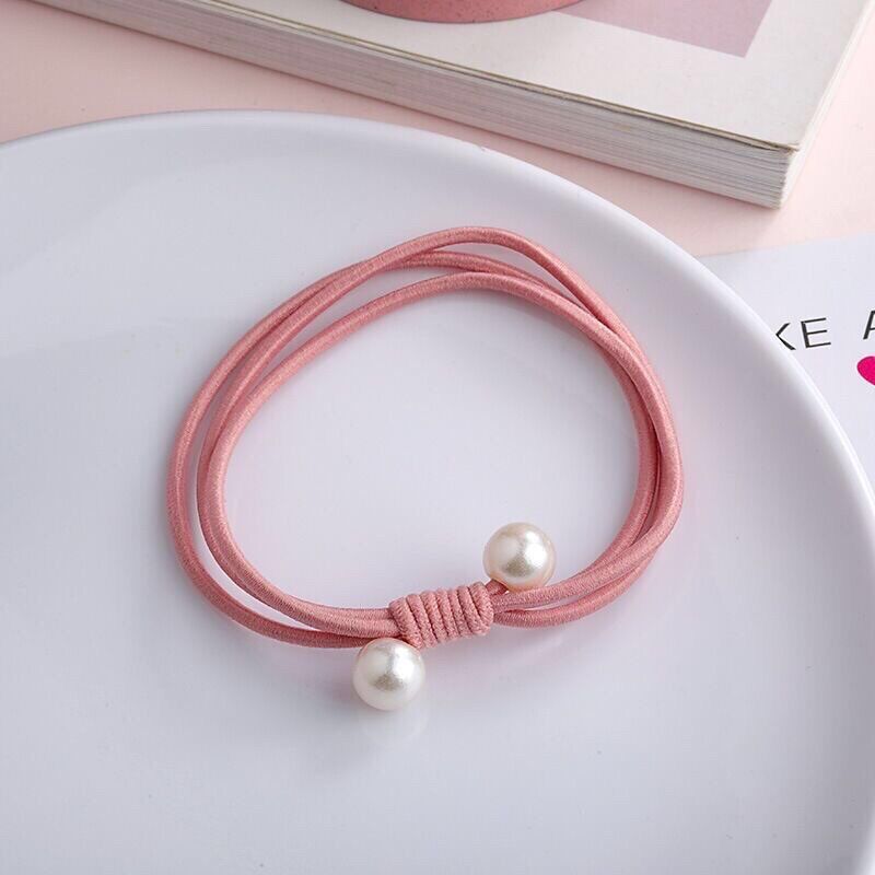 Dây thun cột tóc đính ngọc trai dễ thương