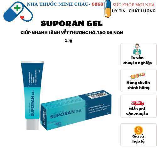 Gel vết thương suporan GEL dành cho vết thương hở, vết bỏng, vết loét, trầy xước, chấn thương - Tuýp 25g